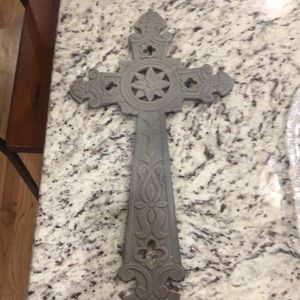Metal cross with hook